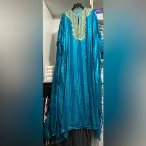 Blue and Gold Beach Coverup